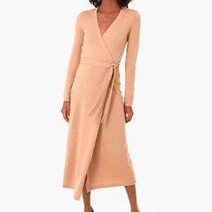 Diane von Furstenburg Astrid Wool & Cashmere Wrap Sweater Dress in Camel (XS)
